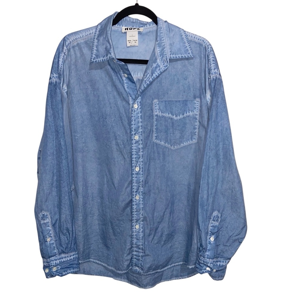 HOPE Stockholm Room Shirt Mens 46 Womens 38 Unisex Button Long Sleeve Cotton